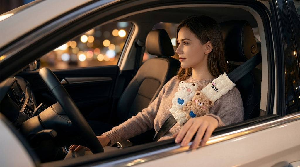 Car seat belt shoulder pads, creative cute children's anti-strain safety belt, and a pair of decorative protective covers - Lifestyle Night