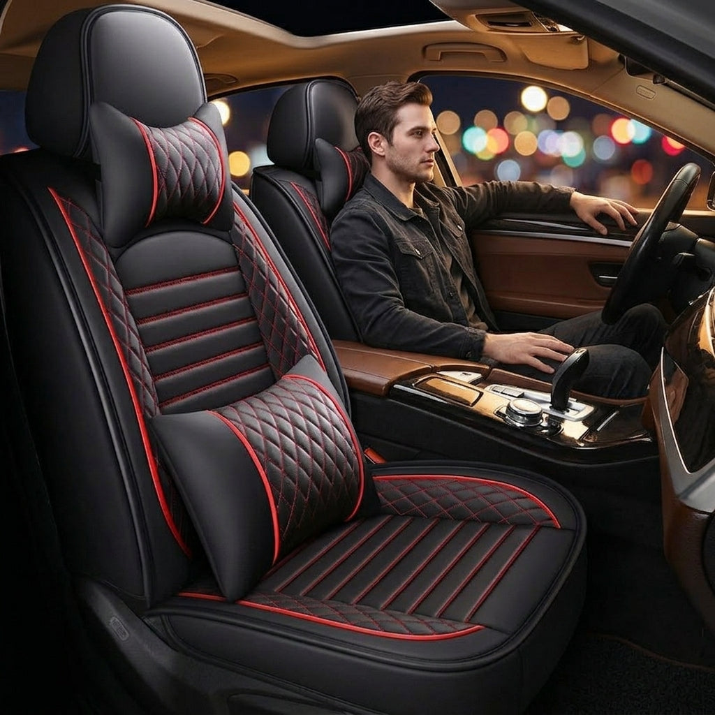 New all-season universal cartoon car seat cushion wholesale, premium feel, full leather, full coverage for small passenger car seat cushions - Lifestyle Night
