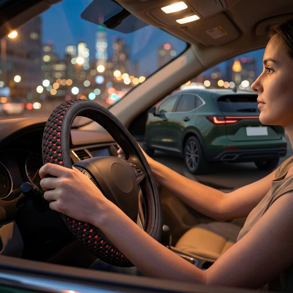 Steering Wheel Cover, Ice Silk, Universal Fit - Lifestyle Night