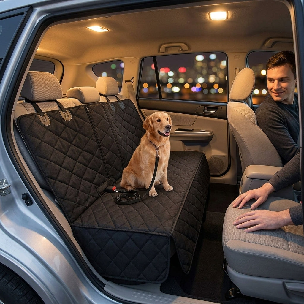 Rear Seat Pet Mat - Waterproof & Dirt-Proof - Lifestyle Night
