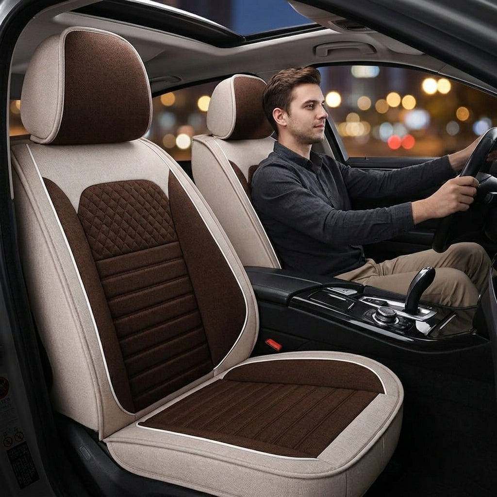 All-season universal full-coverage car seat covers, full-coverage spring and winter linen fabric art car covers, seat covers, and car cushion covers - Lifestyle Night