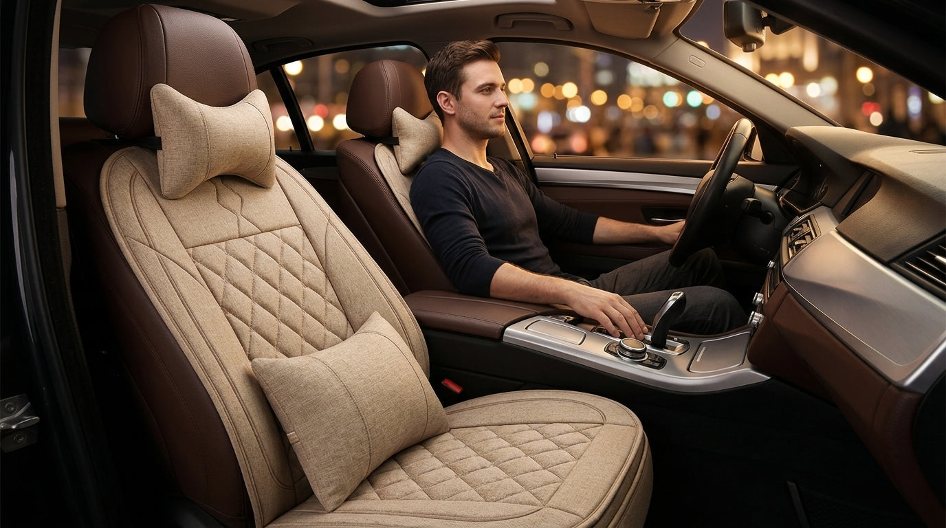 Cross-border bestselling car seat cushions, dirt-resistant, wear-resistant leather car seat cushions, all-season breathable full-coverage universal car seat cushions - Lifestyle Night