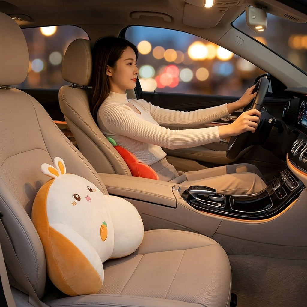 Car lumbar support, driver's seat backrest cushion, car headrest, lumbar support pad, internet-famous women's driving lumbar support tool - Lifestyle Night
