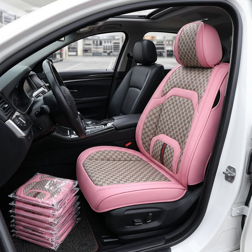 Car seat cushions are fully covered, all-season universal, five-seat small car seat cushions, reinforced waist belts, memory foam, and wholesale car seat cushions - Interior Placement