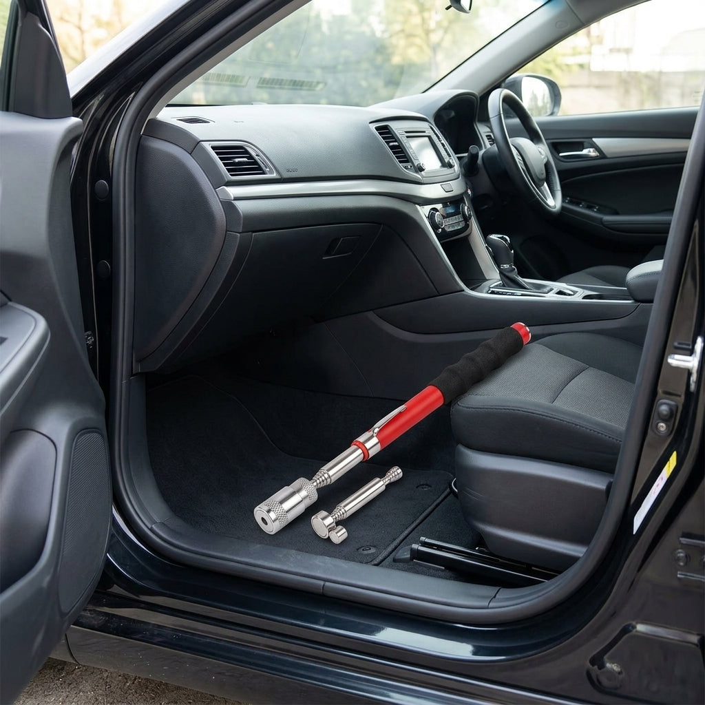 8LB Pickup Retractable Magnetic Suction Rod with Light Magnetic Rod Auto Repair Tool Metal Picker Suction Rod - Interior Placement