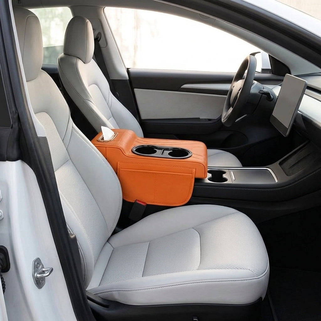 2025 New Central Car Armrest Box Height Pad Cover Protective Cover Double Cup Holder Premium Leather Car Accessories - Interior Placement