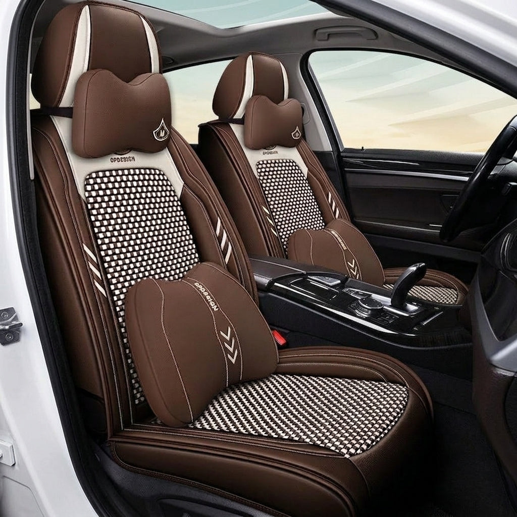 2024 car seat cushions, all-season universal, full coverage five-seater car seat cushions, summer breathable ice silk seat covers wholesale - Interior Placement