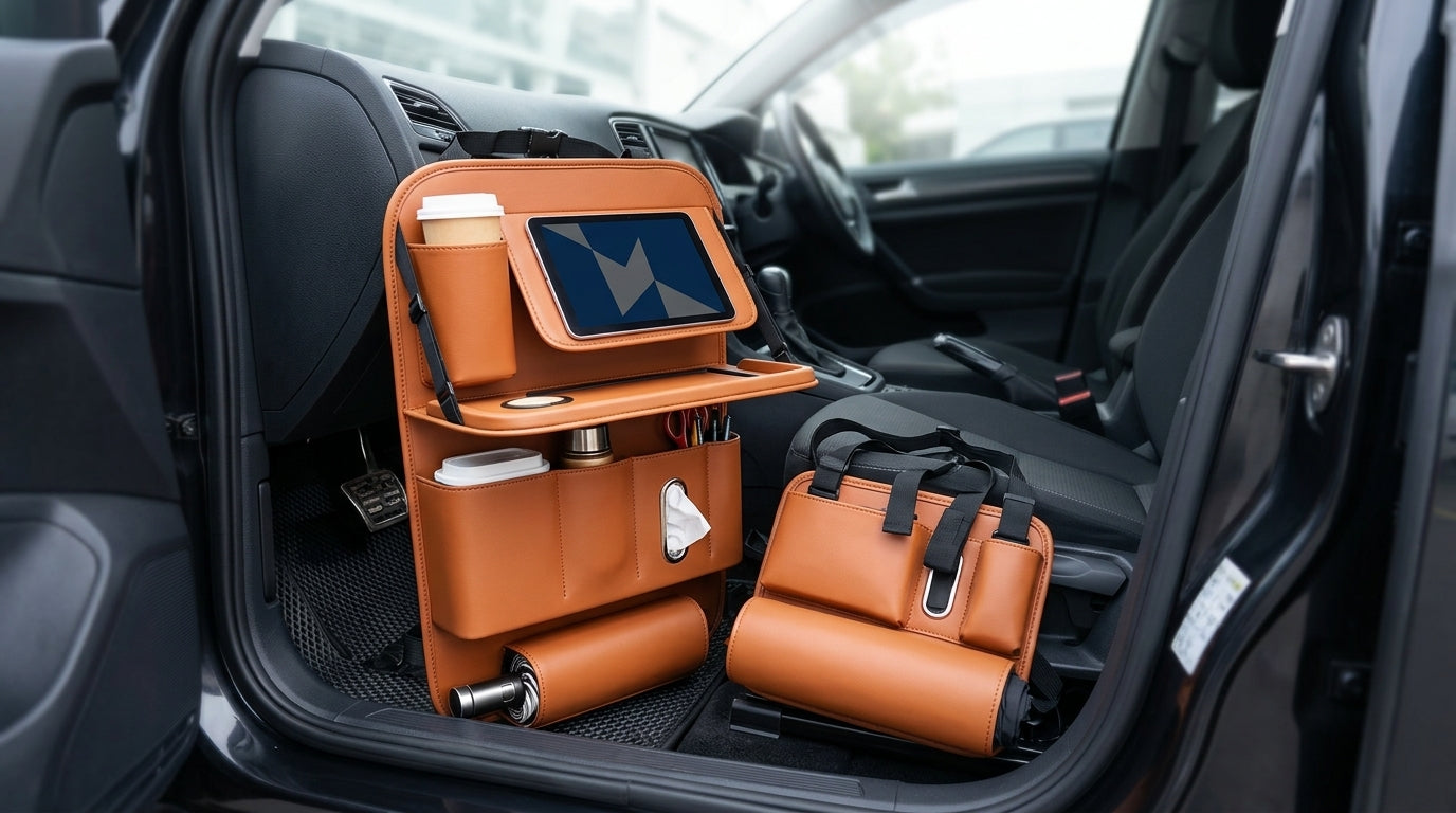 Car seat back storage bag, car hanging bag, small tabletop board seat, rear seat rear seat storage box, storage bag - Interior Placement