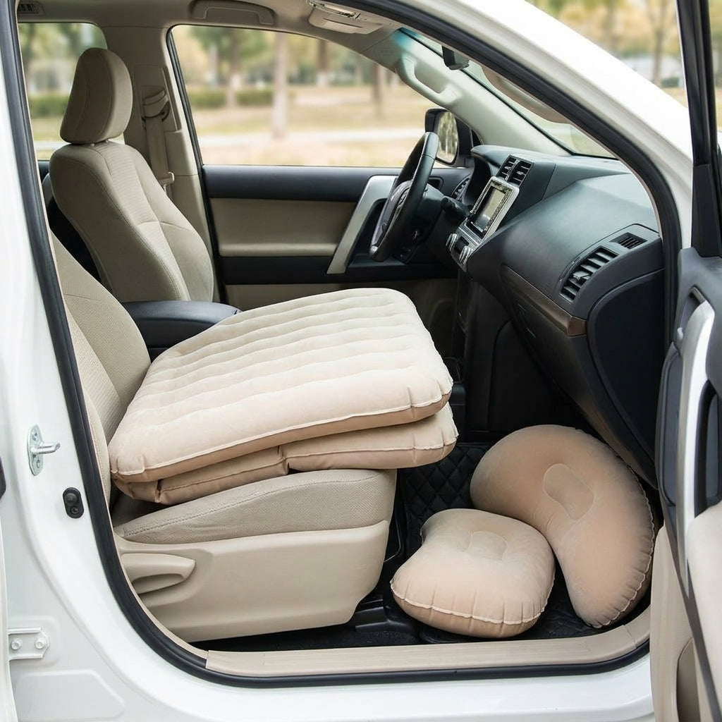 Car inflatable bed car rear sleeping pad mattress car sleeping artifact car rear rear seat folding travel bed - Interior Placement