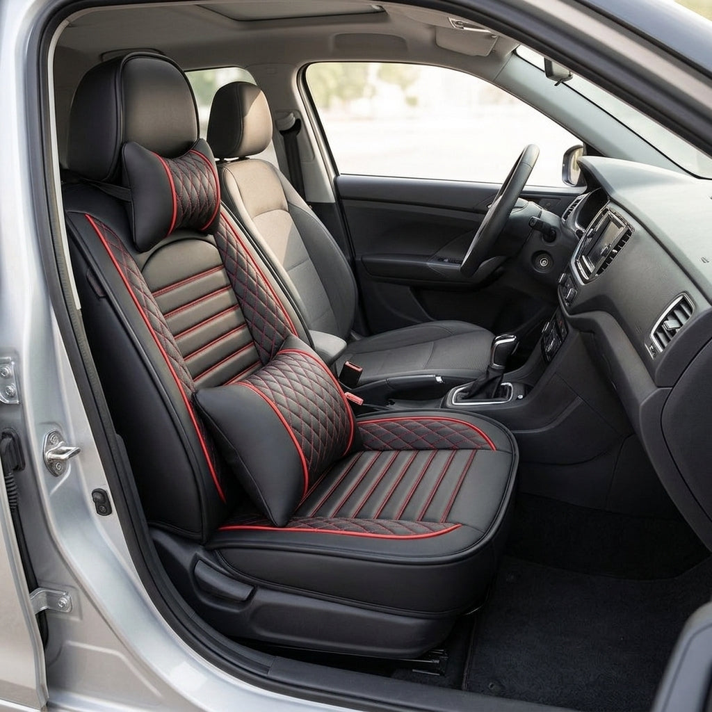 New all-season universal cartoon car seat cushion wholesale, premium feel, full leather, full coverage for small passenger car seat cushions - Interior Placement