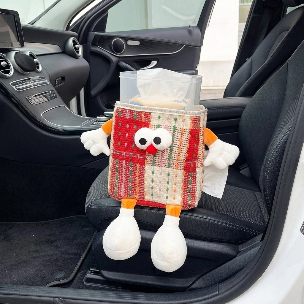 Car trash bin, waterproof two-in-one storage box for car seatbacks, plastic storage container for automotive supplies - Interior Placement