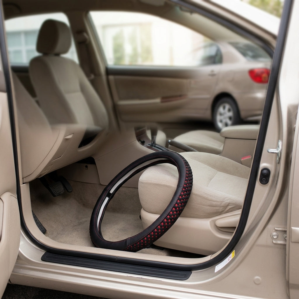Steering Wheel Cover, Ice Silk, Universal Fit - Interior Placement