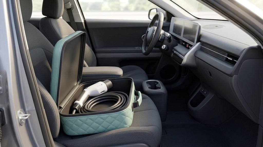 Car charging cable storage bag, new energy charging gun storage bag, car trunk handbag, custom logo - Interior Placement