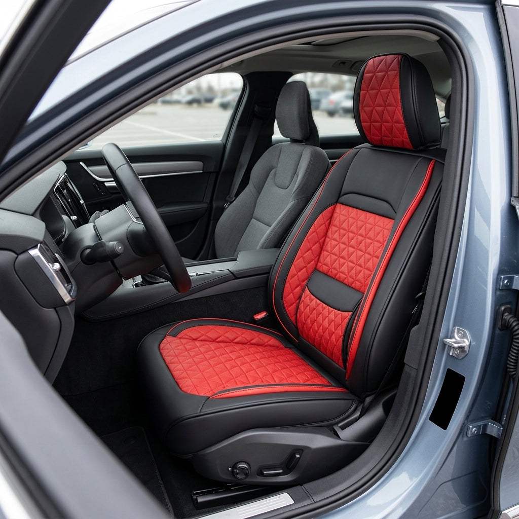 2025 new all-leather fixed lumbar wing Nappa leather car cushion all-season universal full-enveloping seat cover - Interior Placement