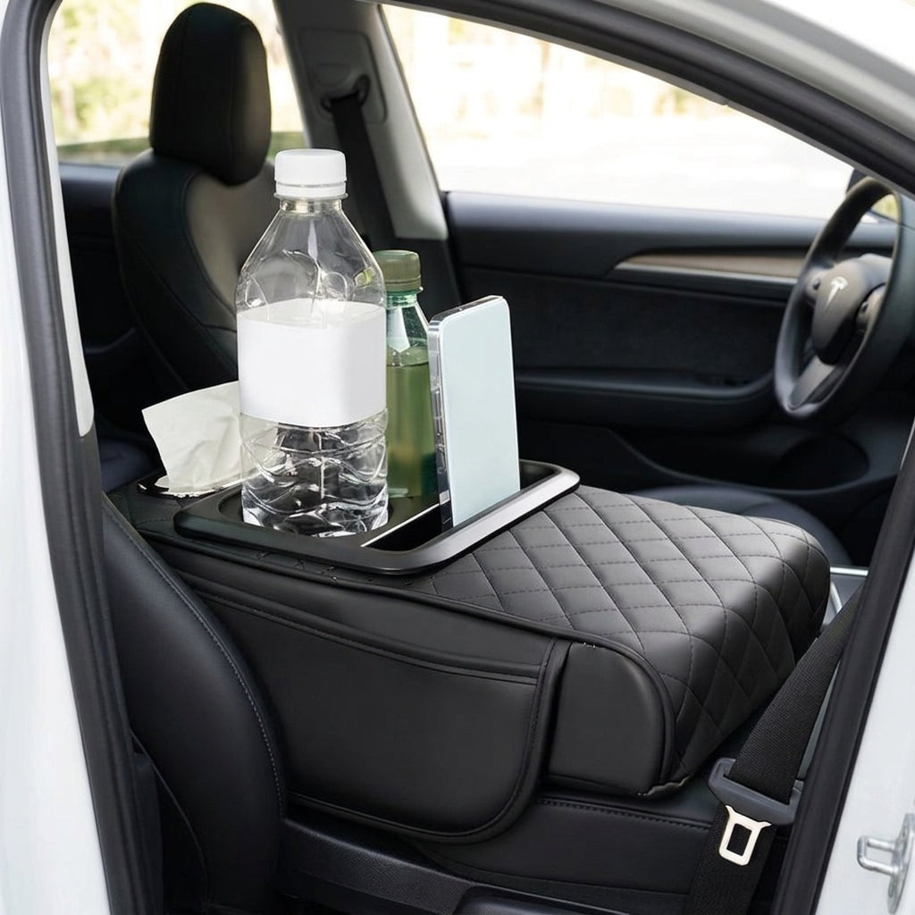 Armrest box raised pad, car cup holder, tissue box (Huotong Global · Light Custom) universal microfiber leather - Interior Placement
