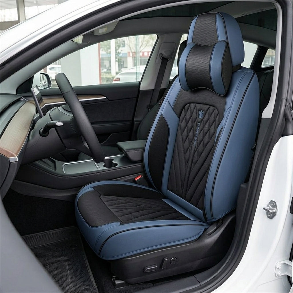 Car seat cushion Nappa leather breathable all-season universal seat cover, full-coverage high-end seat cushion car seat protective cover - Interior Placement