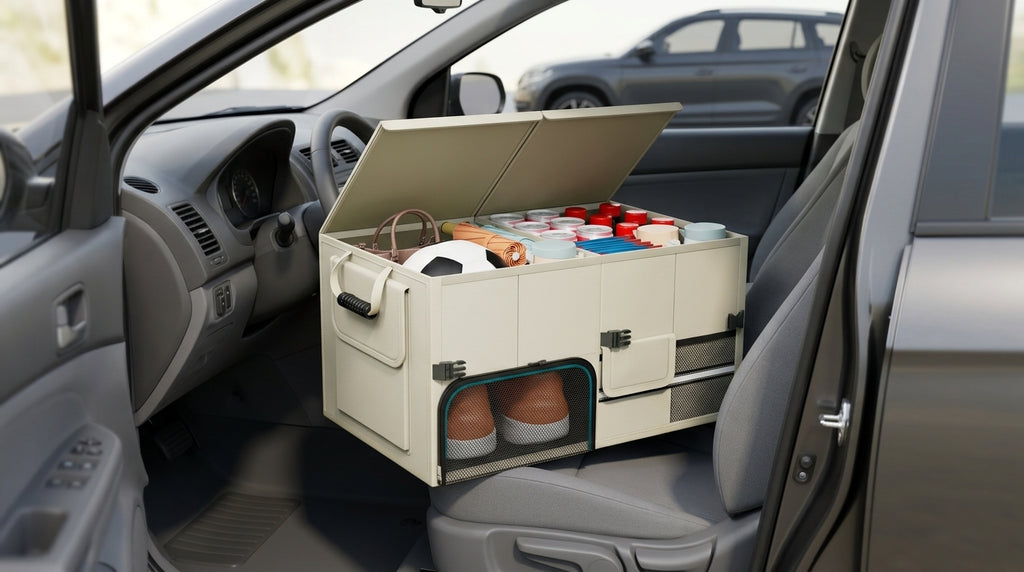 Car storage boxes can be folded and stored, practical multifunctional trunk storage boxes for cars, wholesale - Interior Placement
