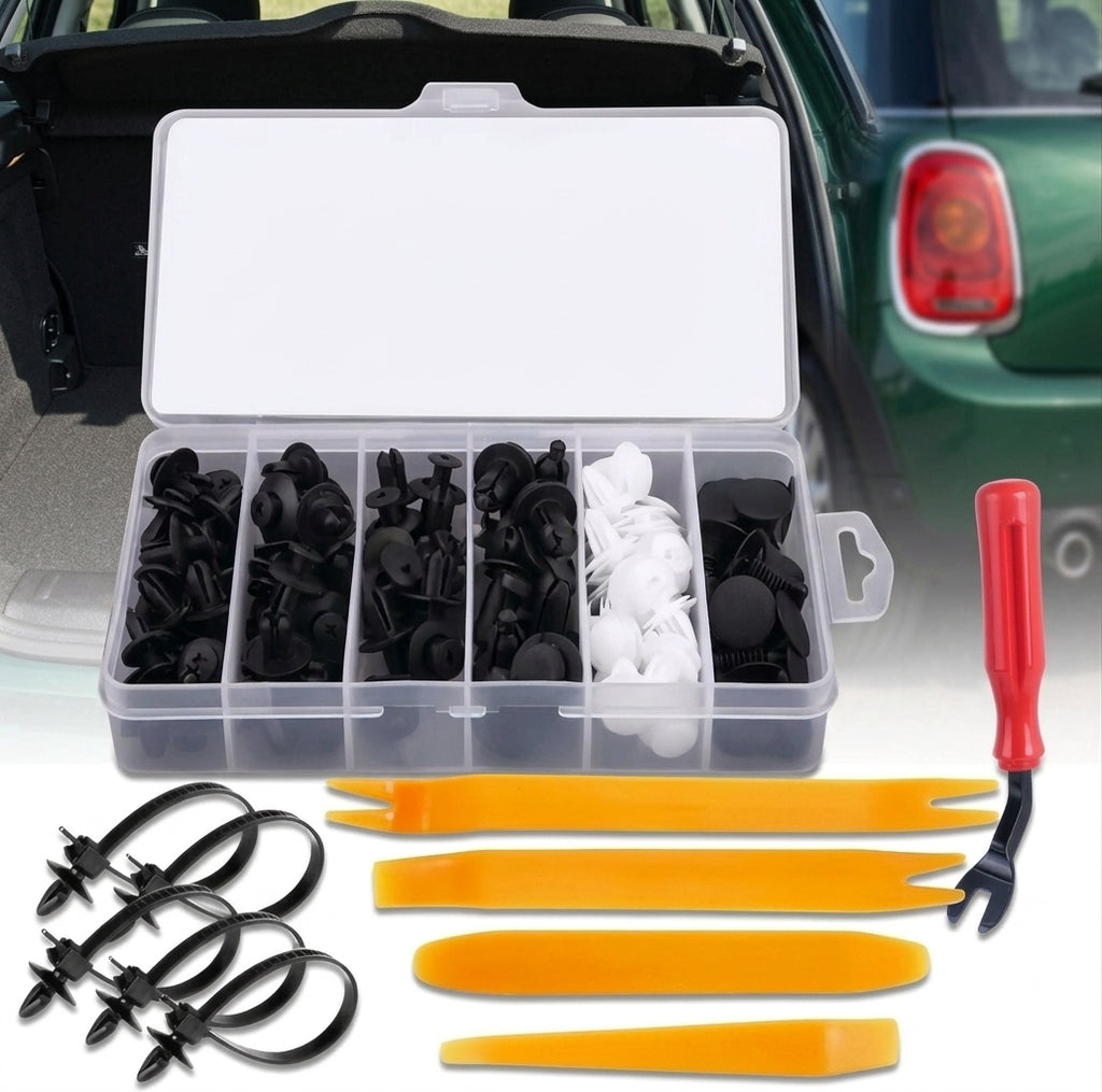 Domestic trade and foreign trade 100PCS car general boxed buckle combination set door panel nylon wheel eyebrow clamp HE26 - Packed In Boot