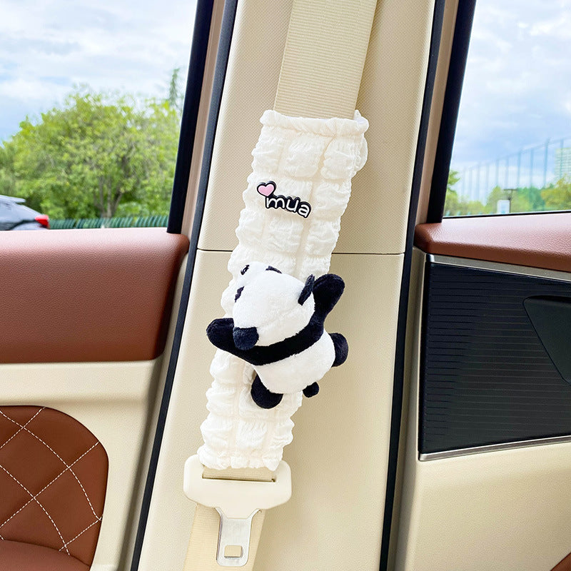 Car seat belt shoulder pads, creative cute children's anti-strain safety belt, and a pair of decorative protective covers