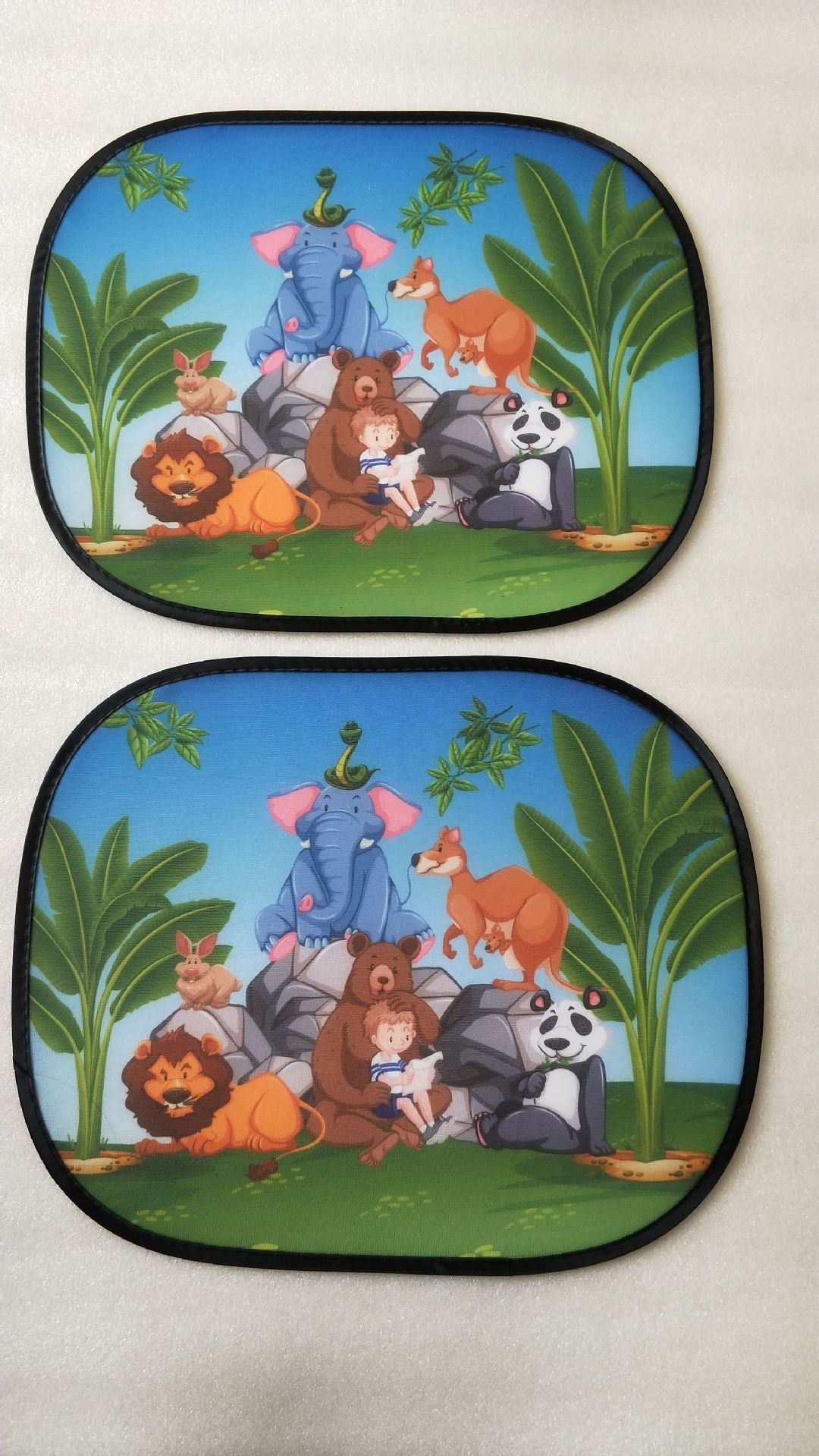 Car interior sun shield, side window heat insulation, sun protection static static sticker, sun shield, cartoon window film with logo printing