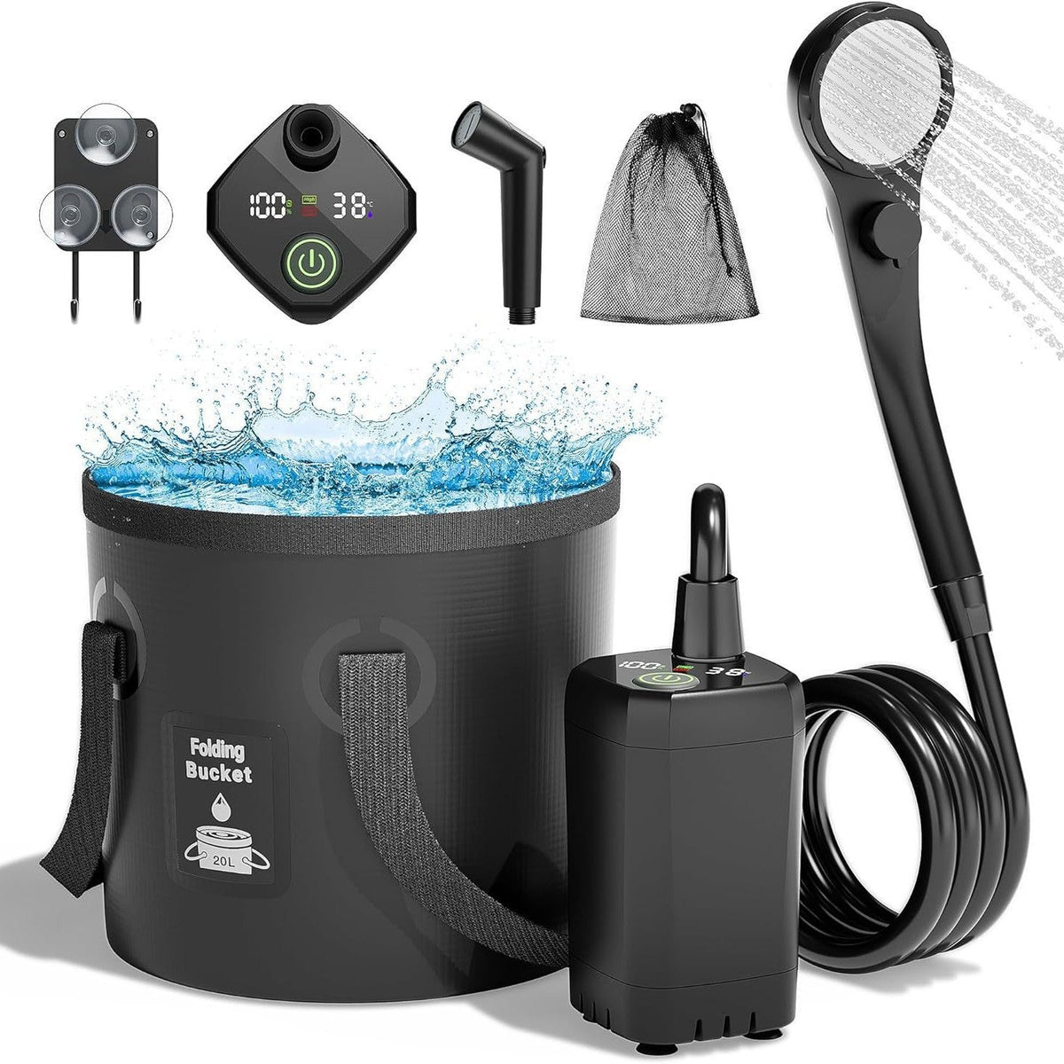 Portable Electric Shower Pump with Battery