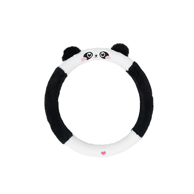Car headrest lumbar support, cartoon cute panda, comfortable soft car cushion, all-season universal neck pillow