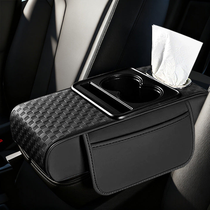 Armrest box raised pad, car cup holder, tissue box (Huotong Global · Light Custom) universal microfiber leather