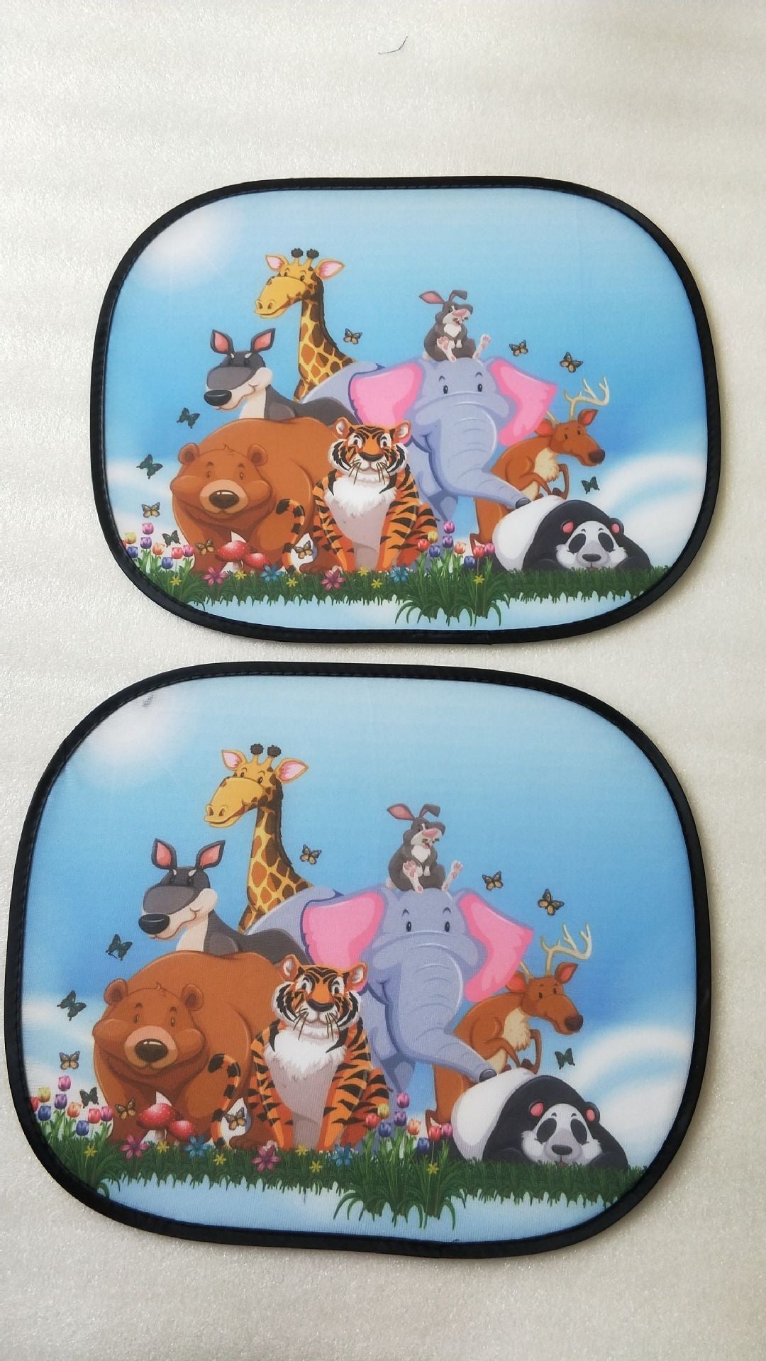 Car interior sun shield, side window heat insulation, sun protection static static sticker, sun shield, cartoon window film with logo printing