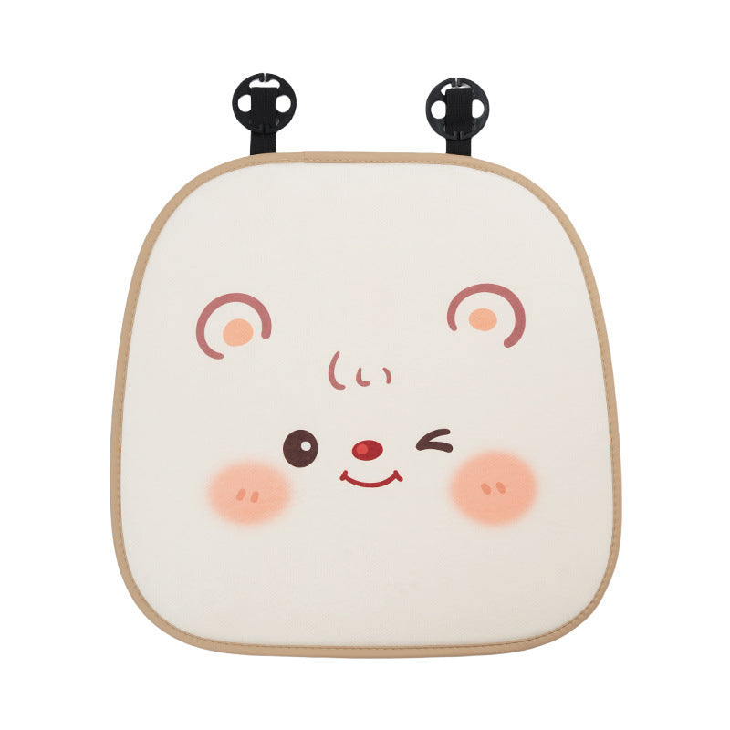 Car headrest, plush bow little bear pillow, comfortable neck pillow cushion, cute cartoon car interior lumbar support