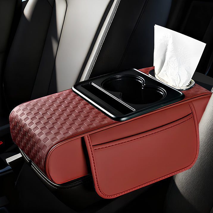 Armrest box raised pad, car cup holder, tissue box (Huotong Global · Light Custom) universal microfiber leather