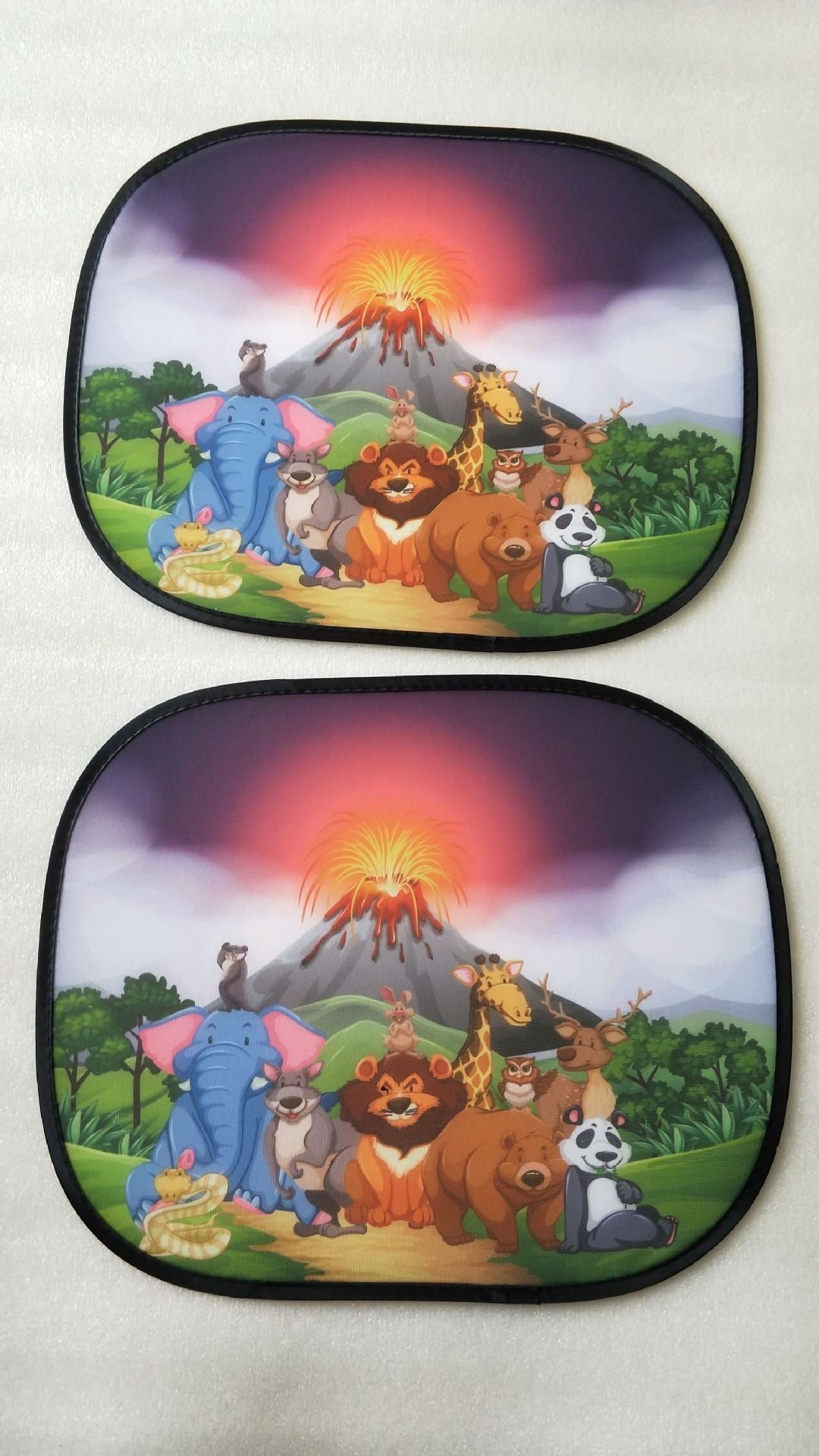 Car interior sun shield, side window heat insulation, sun protection static static sticker, sun shield, cartoon window film with logo printing