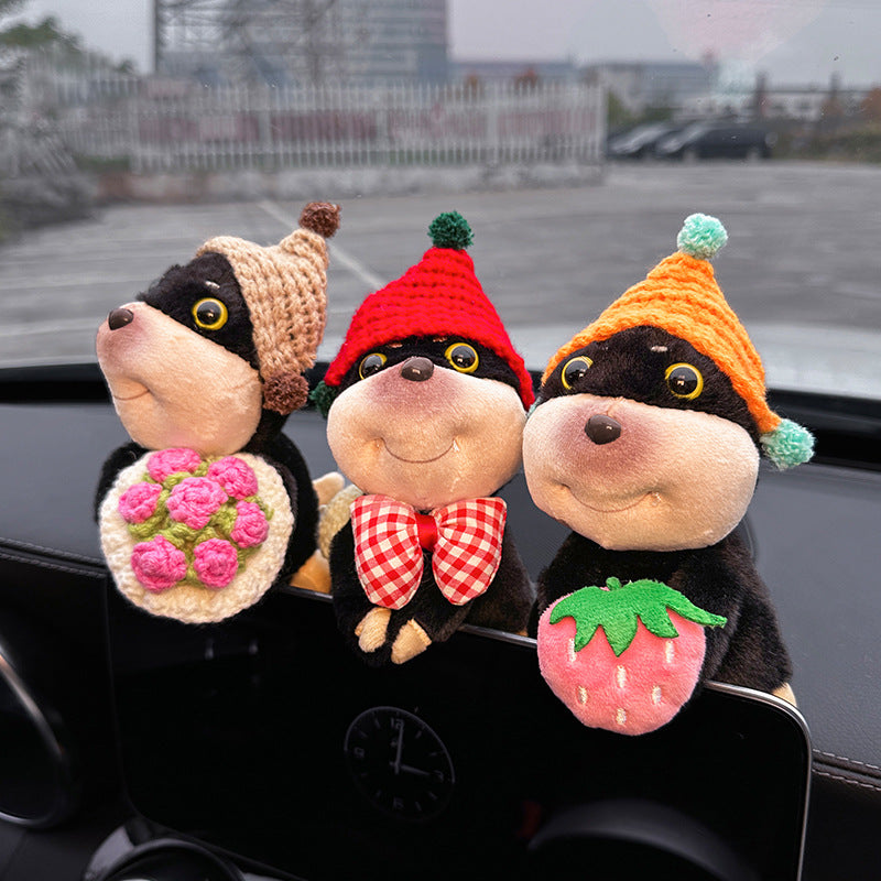 Car ornaments cute dolls bee dog car central control screen party doll display screen decoration car interior products