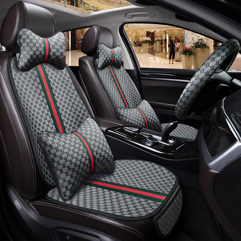 Car seat cushion all-season universal Kuqi three-piece set