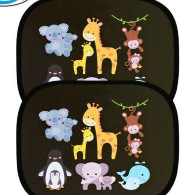 Car interior sun shield, side window heat insulation, sun protection static static sticker, sun shield, cartoon window film with logo printing