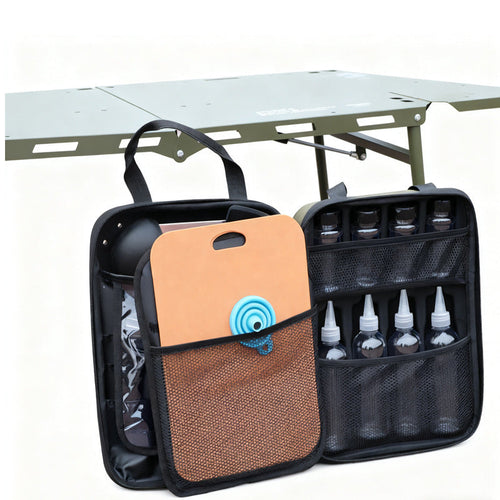 Outdoor portable seasoning knife set storage bag, camping and outdoor cooking bag, self-driving kitchen equipment set, EVA hard bag