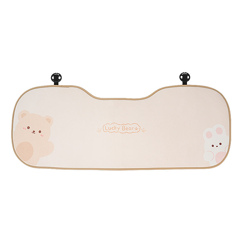 Car headrest, plush bow little bear pillow, comfortable neck pillow cushion, cute cartoon car interior lumbar support