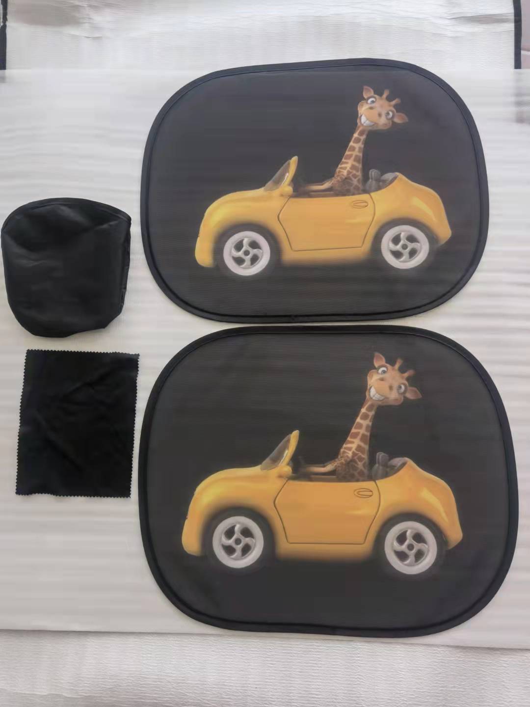 Car interior sun shield, side window heat insulation, sun protection static static sticker, sun shield, cartoon window film with logo printing