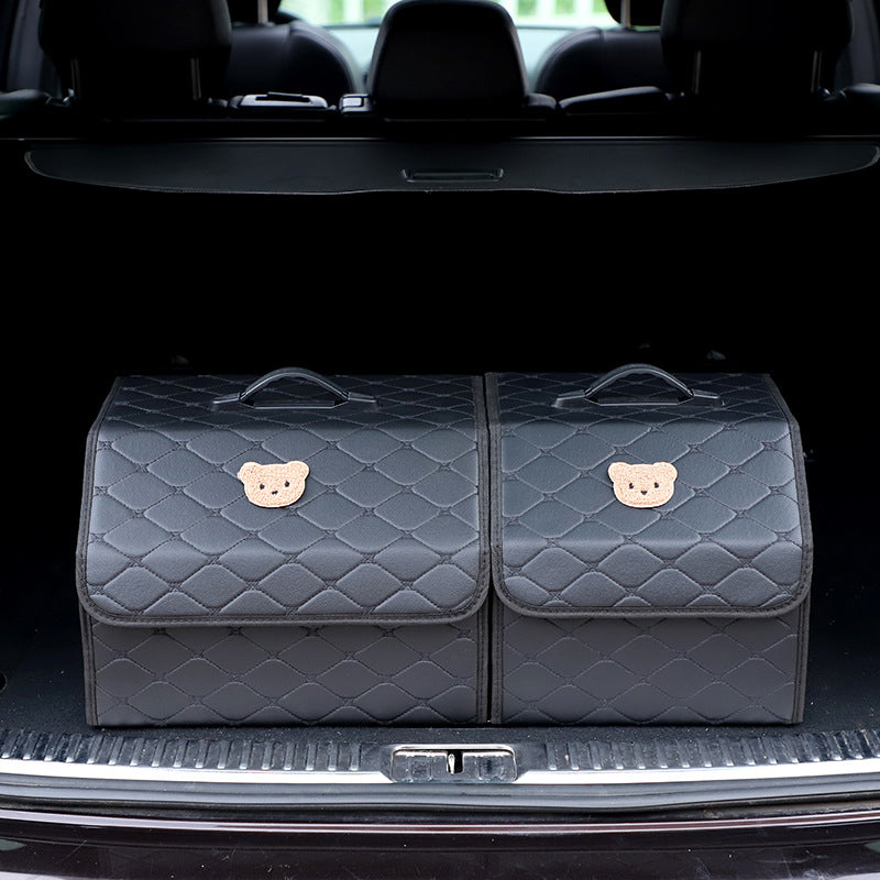 Car trunk storage box, leather multifunctional foldable storage box, storage box, storage box, car interior accessories
