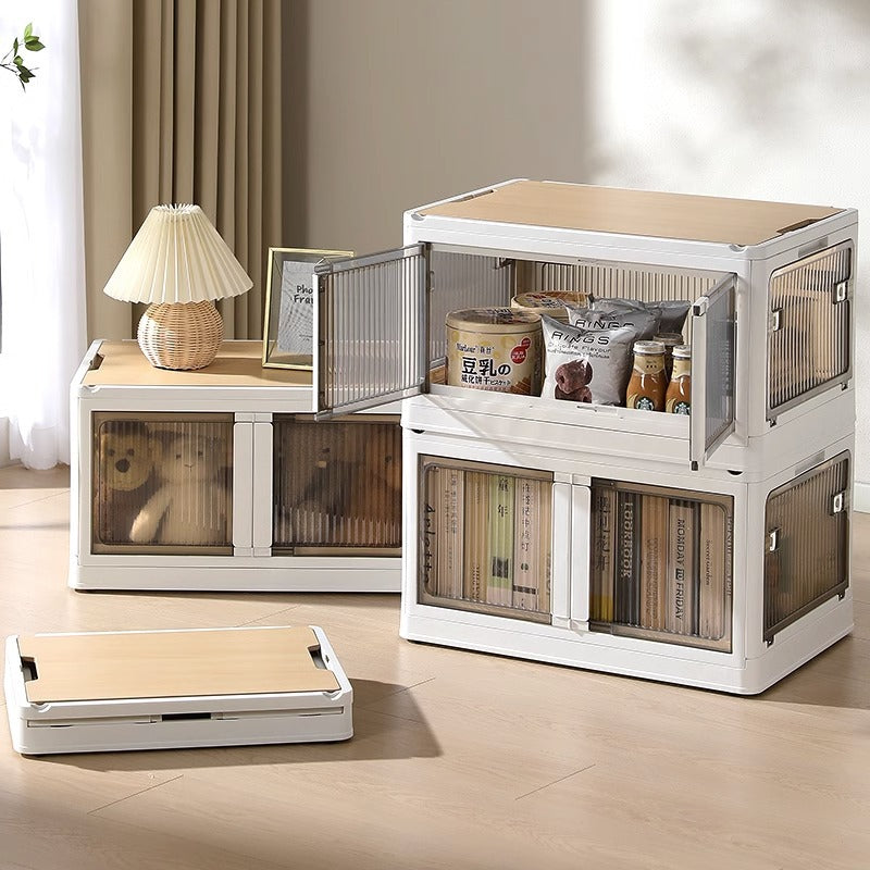 Outdoor camping and picnic folding storage box Car storage wooden cover car trunk multi-functional sorting box