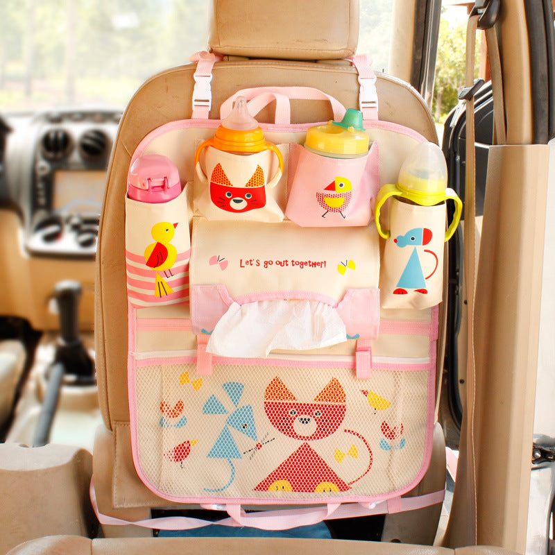 New car seat back bag, Japanese cartoon cute multifunctional storage bag, baby supplies, car storage hanging bag