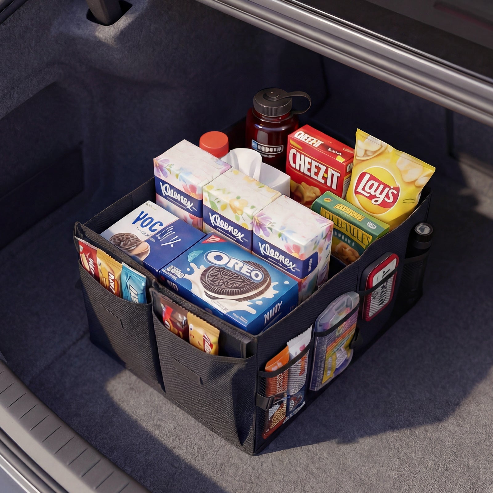 Cross-border cargo source: Oxford cloth for cars, trunk storage bags, multifunctional foldable storage boxes for car use, storage boxes