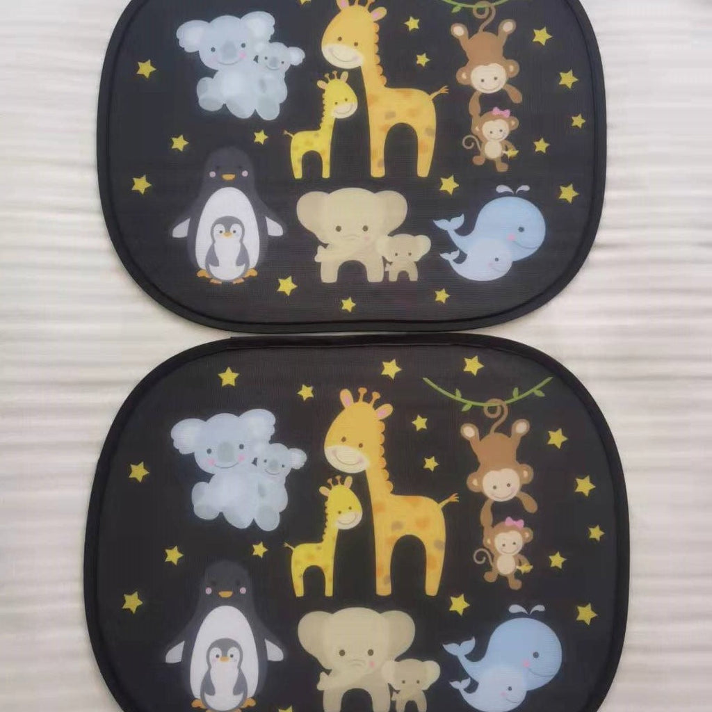 Car interior sun shield, side window heat insulation, sun protection static static sticker, sun shield, cartoon window film with logo printing