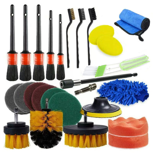 Amazon Hot-selling car wash set 9-piece set C car cleaning waterproof gloves tire crevice cleaning brush car wash