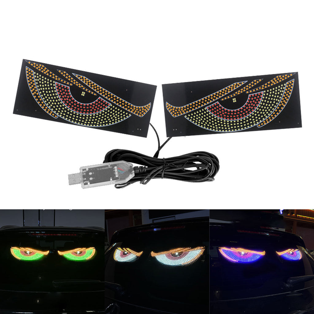 Cross-border car dynamic devil's eye LED warning light, truck truck truck eye light dynamic display light