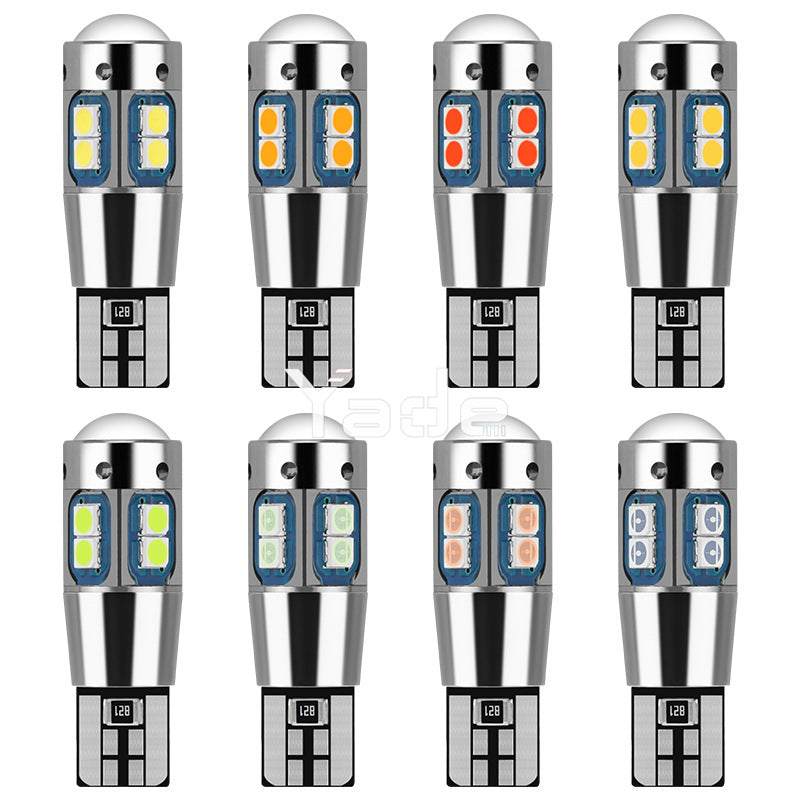 Car LED Width Indicator Light T10 3030 10smd License Plate Light Reading Light W5W Bright Small Bulb