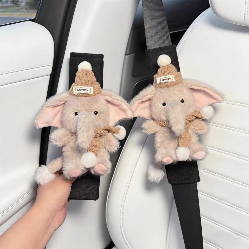 Cute little elephant car seat belt shoulder pad, premium creative decoration, all-season universal couple for women