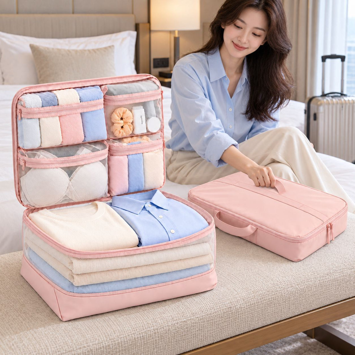 Travel Storage Bags, Five-in-One Compressible Set