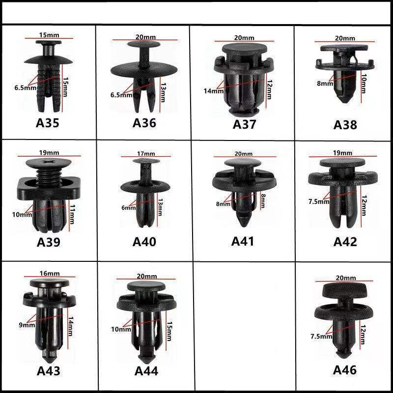 Universal automotive fender liner, trunk plastic clips, mudguard clips, expansion screws, hole-pierced studs, snaps