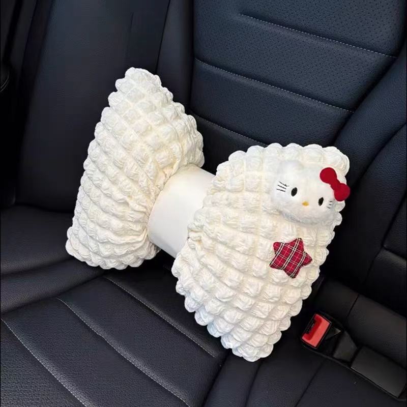 Cute and girly Kitty car headrest neck support pillow, breathable car neck support pillow, cushion, car interior accessories