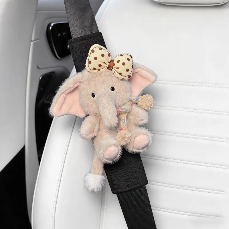 Cute little elephant car seat belt shoulder pad, premium creative decoration, all-season universal couple for women